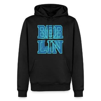 Berlin Allemagne Ville 3D Police Skyline - Sweat à capuche Premium bio Homme - noir - Devant - Nico (187cm)