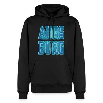 Augsburg Deutschland Stadt 3D Schrift Skyline - Männer Premium Bio Hoodie - Schwarz - Vorne - Nico (187cm)