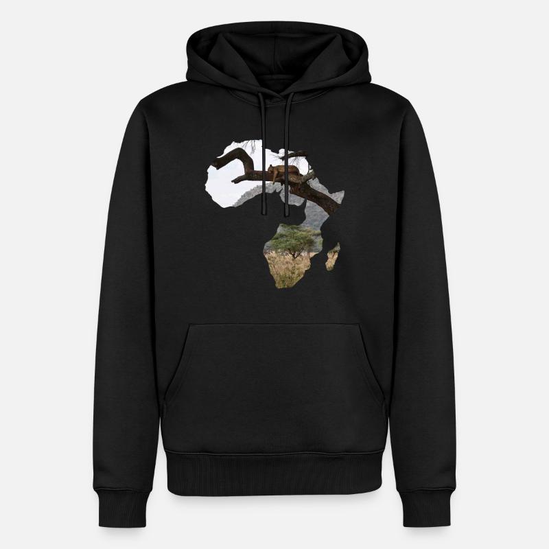Afrika Madagaskar Serengeti Löwe - Männer Premium Bio Hoodie - Schwarz