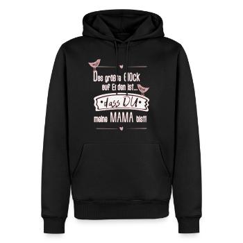 Muttertag Mama SabineVegan (Mit Struktur/Kontur) - Männer Premium Bio Hoodie - Schwarz - Vorne - Nico (187cm)