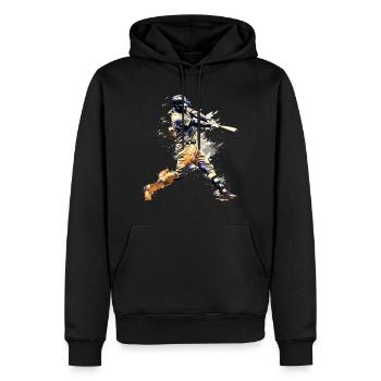 Baseball Baseballspieler Home Run Schläger Splash - Männer Premium Bio Hoodie - Schwarz - Vorne - Nico (187cm)
