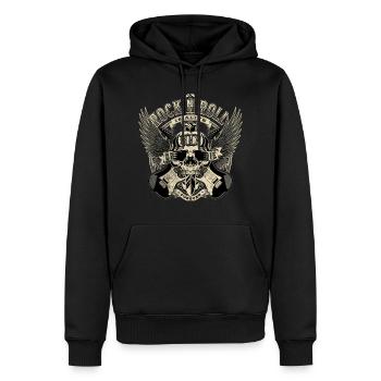 ROCK OR DIE - Sweat à capuche Premium bio Homme - noir - Devant - Nico (187cm)