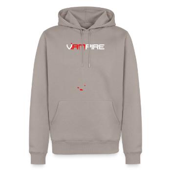 Vampir - Männer Premium Bio Hoodie - Taupe - Vorne - Nico (187cm)