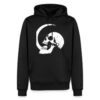 Horreur Crâne Crâne Art Crâne Gothique Heavy Metal - Sweat à capuche Premium bio Homme - noir - Devant - Nico (187cm)