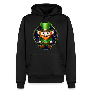 Saint Patricks Day Irish Kobold Leprechaun Wichtel - Männer Premium Bio Hoodie - Schwarz - Vorne - Nico (187cm)