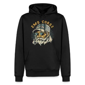 Ems Coast Customs Oldskool Design #3 - Sweat à capuche Premium bio Homme - noir - Devant - Nico (187cm)