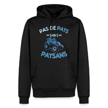 Kein Land ohne blaue Bauern - Männer Premium Bio Hoodie - Schwarz - Vorne - Nico (187cm)