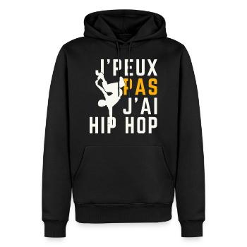 Ich kann nicht, ich habe Hip Hop - Männer Premium Bio Hoodie - Schwarz - Vorne - Nico (187cm)