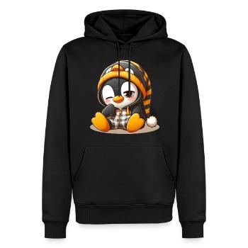 Pingouin fatigué - Sweat à capuche Premium bio Homme - noir - Devant - Nico (187cm)