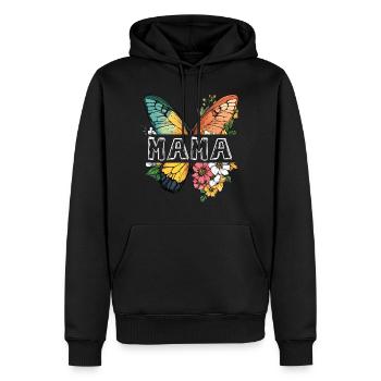 Maman papillon fleurs Meilleure maman Fête des mères - Sweat à capuche Premium bio Homme - noir - Devant - Nico (187cm)