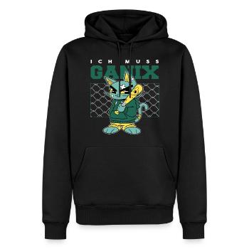 I have to ganix! - Serene Saying - Men’s Premium Organic Hoodie - black - Front - Nico (187cm)