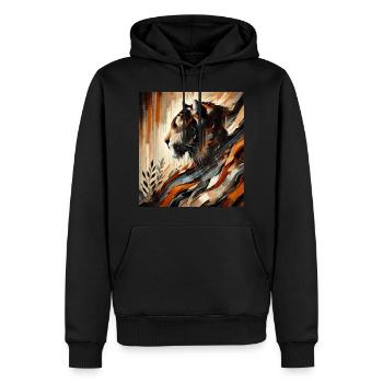 Abstract Tiger - Men’s Premium Organic Hoodie - black - Front - Nico (187cm)