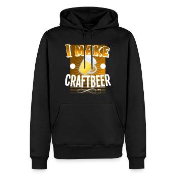 Bière artisanale - Sweat à capuche Premium bio Homme - noir - Devant - Nico (187cm)