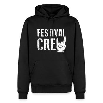 FESTIVAL CREW Party Musik Feier - Männer Premium Bio Hoodie - Schwarz - Vorne - Nico (187cm)