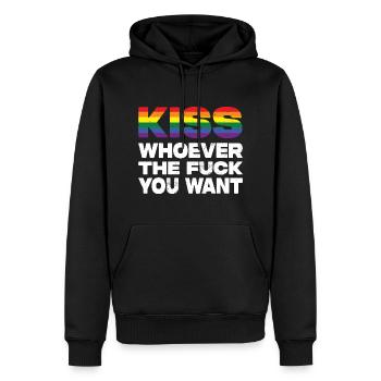 Embrassez qui que vous vouliez Fierté LGBTQ - Sweat à capuche Premium bio Homme - noir - Devant - Nico (187cm)