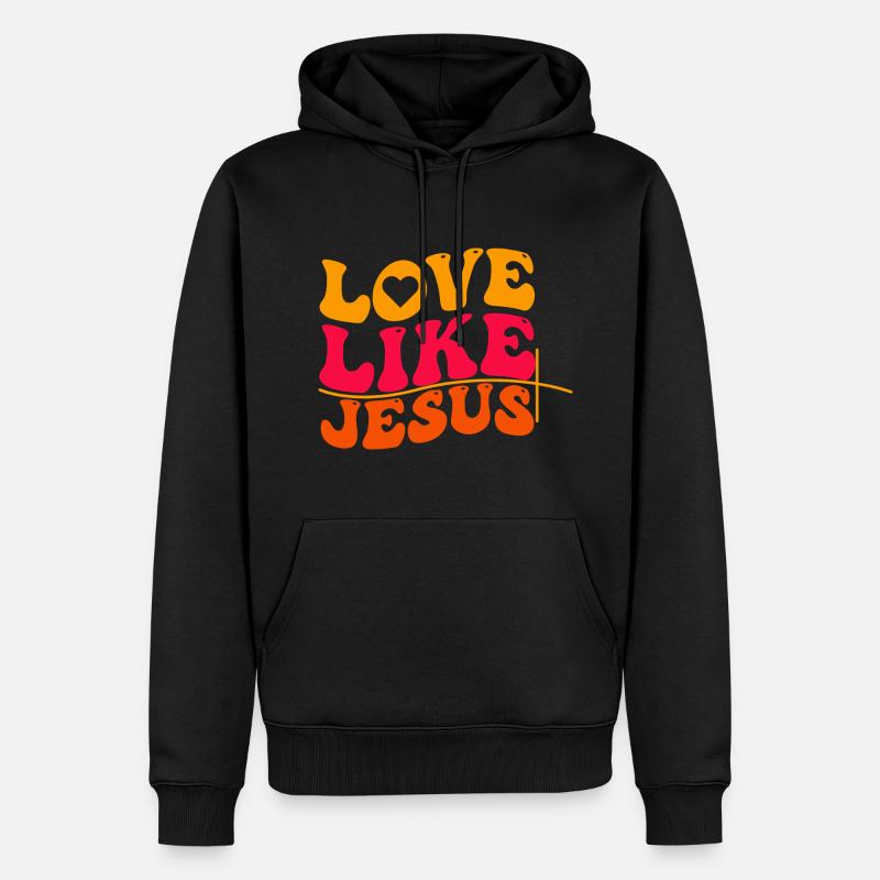 Aimer comme Jésus - Sweat à capuche Premium bio Homme - noir