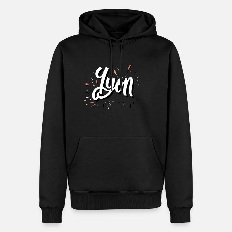Lyon - Sweat à capuche Premium bio Homme - noir
