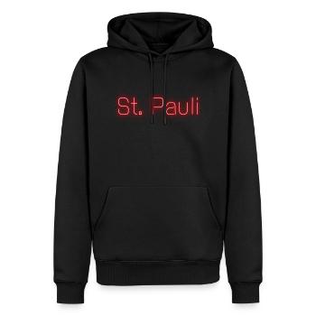 St. Pauli - Men’s Premium Organic Hoodie - black - Front - Nico (187cm)