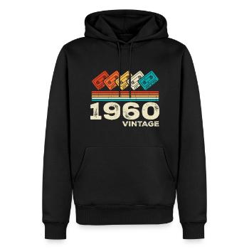Legendary Since 1960's Vintage Retro Anniversary - Men’s Premium Organic Hoodie - black - Front - Nico (187cm)