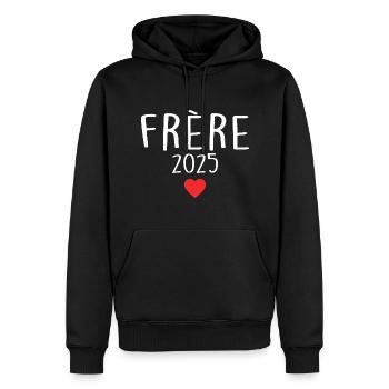 Frère 2025 - Futur Frère 2025 - Sweat à capuche Premium bio Homme - noir - Devant - Nico (187cm)