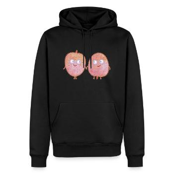 Litschi Love - Männer Premium Bio Hoodie - Schwarz - Vorne - Nico (187cm)