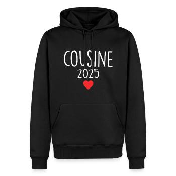 Cousine - Futur Cousine 2025 - Sweat à capuche Premium bio Homme - noir - Devant - Nico (187cm)