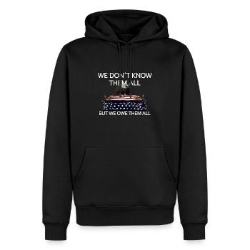 We Don't Know Them All But We Owe Them All Veteran - Männer Premium Bio Hoodie - Schwarz - Vorne - Nico (187cm)