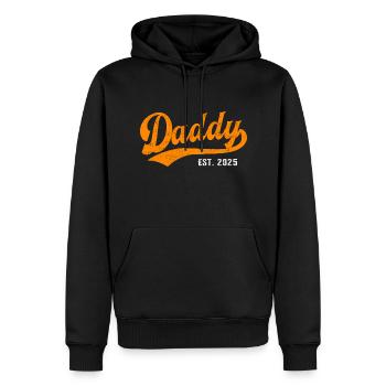 Daddy - Meilleur papa papa du monde - est. 2025 - Sweat à capuche Premium bio Homme - noir - Devant - Nico (187cm)