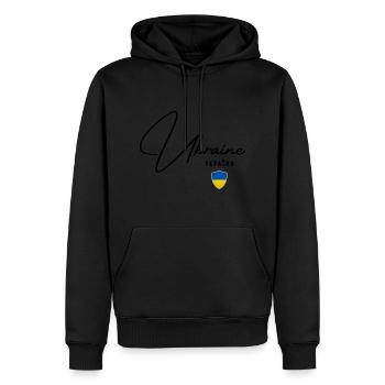 Ukrainische Flagge, Ukrainischer Stolz - Männer Premium Bio Hoodie - Schwarz - Vorne - Nico (187cm)