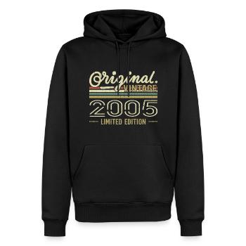 2005 Retro Jubiläum 2005 Original 2005 Jahrgang - Männer Premium Bio Hoodie - Schwarz - Vorne - Nico (187cm)