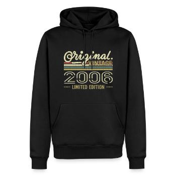 2006 Retro Geburtstag 2006 Original 2006 Jahrgang - Männer Premium Bio Hoodie - Schwarz - Vorne - Nico (187cm)
