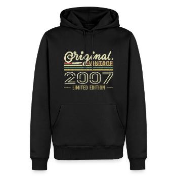 2007 Retro Geburtstag 2007 Original 2007 Jahrgang - Männer Premium Bio Hoodie - Schwarz - Vorne - Nico (187cm)