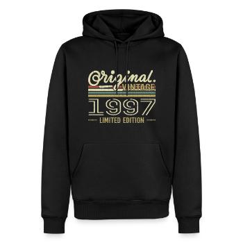 1997 Anniversaire Rétro 1997 Original 1997 Vintage - Sweat à capuche Premium bio Homme - noir - Devant - Nico (187cm)