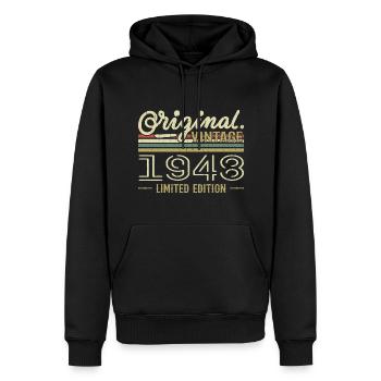 1948 Anniversaire Rétro 1948 Original 1948 Vintage - Sweat à capuche Premium bio Homme - noir - Devant - Nico (187cm)