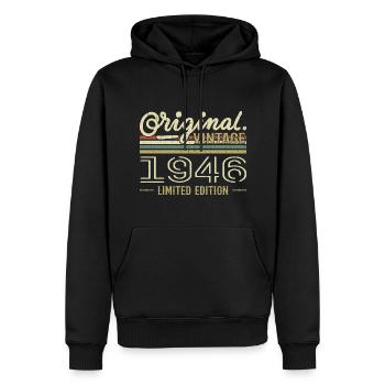 1946 Retro Geburtstag 1946 Original 1946 Jahrgang - Männer Premium Bio Hoodie - Schwarz - Vorne - Nico (187cm)