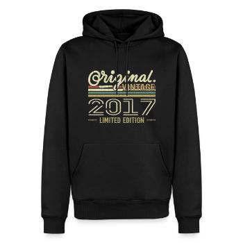 2017 Anniversaire Rétro 2017 Original 2017 Vintage - Sweat à capuche Premium bio Homme - noir - Devant - Nico (187cm)