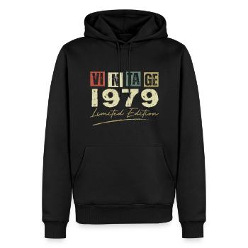 Jahrgang 1979 Original 1979 Jubiläumsgeschenk - Männer Premium Bio Hoodie - Schwarz - Vorne - Nico (187cm)