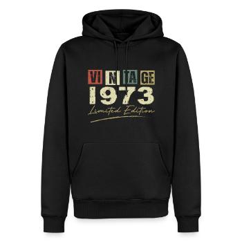 Jahrgang 1973 Original 1973 Jubiläumsgeschenk - Männer Premium Bio Hoodie - Schwarz - Vorne - Nico (187cm)