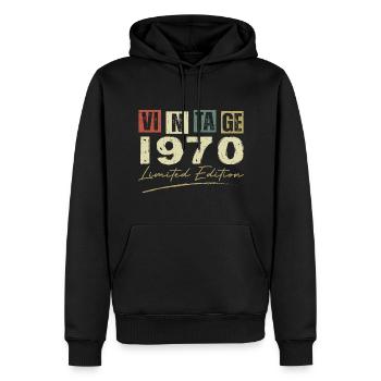 Vintage, 1970er Jahre, Original 1970er Jahre, Geburtstagsgeschenk - Männer Premium Bio Hoodie - Schwarz - Vorne - Nico (187cm)