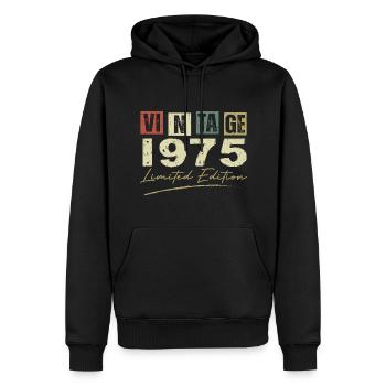 Jahrgang 1975 Original 1975 Jubiläumsgeschenk - Männer Premium Bio Hoodie - Schwarz - Vorne - Nico (187cm)