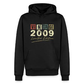 Jahrgang 2009 Original Geburtstagsgeschenk 2009 - Männer Premium Bio Hoodie - Schwarz - Vorne - Nico (187cm)