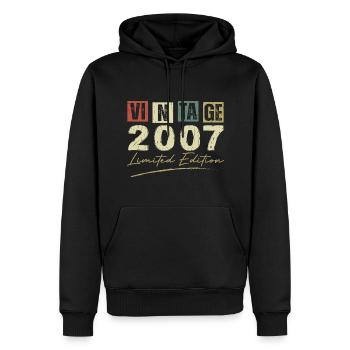 Jahrgang 2007 Original Geburtstagsgeschenk 2007 - Männer Premium Bio Hoodie - Schwarz - Vorne - Nico (187cm)