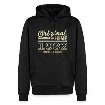Juni 1982 Geburtstag Juni 1982 - geboren im Juni 1982 - Männer Premium Bio Hoodie - Schwarz - Vorne - Nico (187cm)