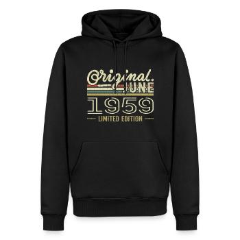 Juni 1959 Geburtstag Juni 1959 - geboren im Juni 1959 - Männer Premium Bio Hoodie - Schwarz - Vorne - Nico (187cm)