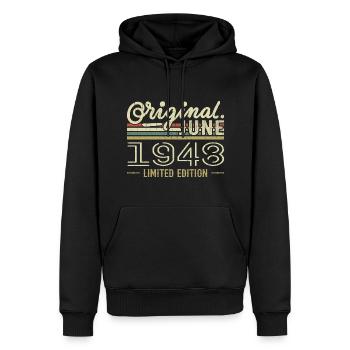 Juni 1948 Geburtstag Juni 1948 - geboren im Juni 1948 - Männer Premium Bio Hoodie - Schwarz - Vorne - Nico (187cm)