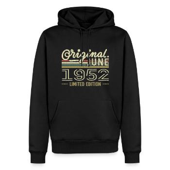 Juni 1952 Geburtstag Juni 1952 - geboren im Juni 1952 - Männer Premium Bio Hoodie - Schwarz - Vorne - Nico (187cm)
