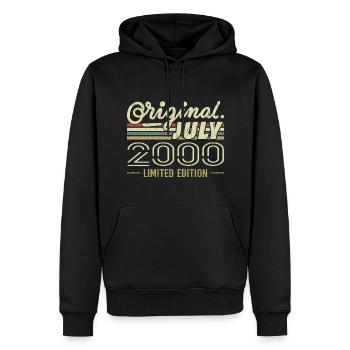 Juli 2000 Original 2000 Geburtstagsgeschenk - Männer Premium Bio Hoodie - Schwarz - Vorne - Nico (187cm)