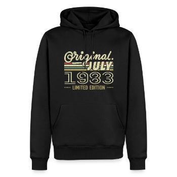 Juli 1983 Originales Geburtstagsgeschenk 1983 - Männer Premium Bio Hoodie - Schwarz - Vorne - Nico (187cm)
