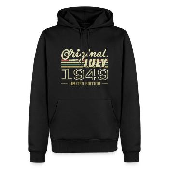 Juillet 1949 Original Cadeau Anniversaire 1949 - Sweat à capuche Premium bio Homme - noir - Devant - Nico (187cm)