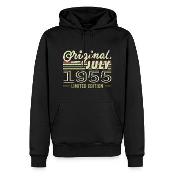Juli 1955 Original 1955 Geburtstagsgeschenk - Männer Premium Bio Hoodie - Schwarz - Vorne - Nico (187cm)